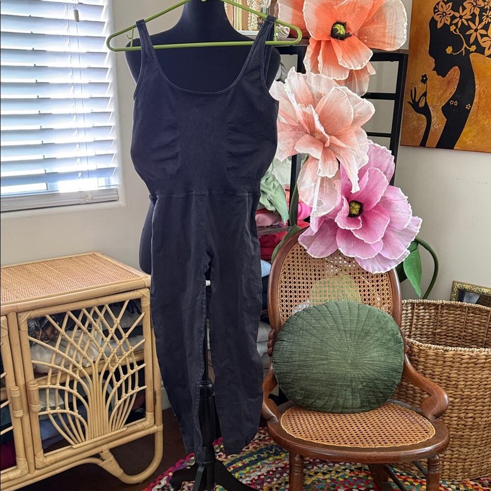 NWT Free People Movement Washed Black Good Karma Ballet Yoga Brunch Onesie